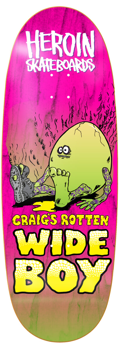 Heroin | 10.75" Craig Questions Rotten Egg Wide Boy Skateboard Deck (Various Wood Colors)