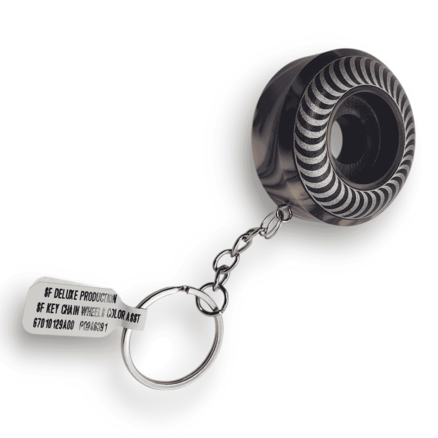 Spitfire | Wheel Keychain - Swirl Black/White (but the white is getting stained from the black?)