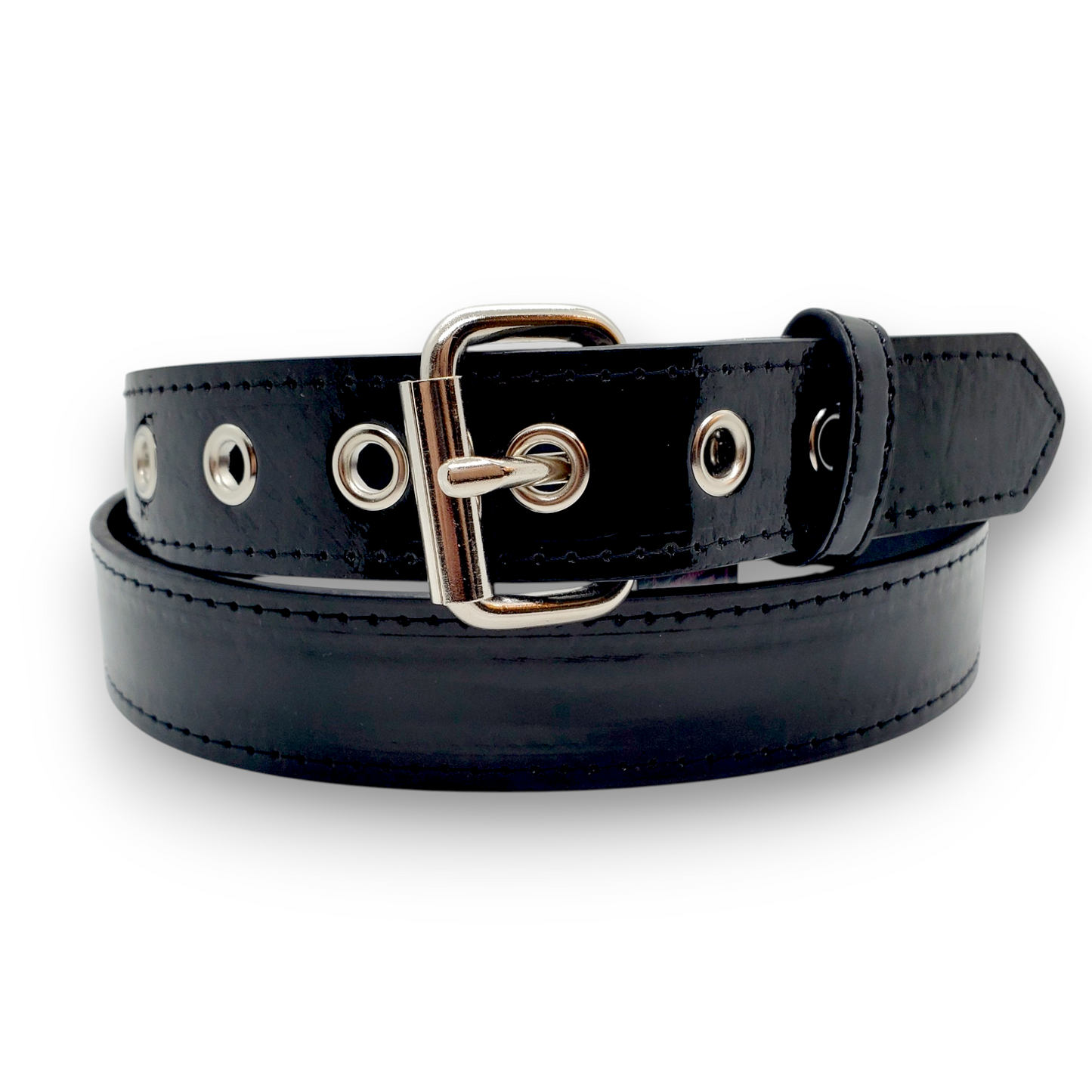 Funk Plus | 1 1/4" Plain Vegan Leather Belt - Shiny Black