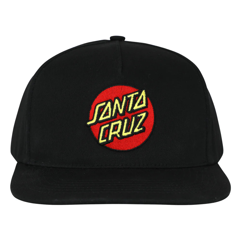 Santa Cruz | Classic Dot Snapback Hat - Black - KIDS SIZE