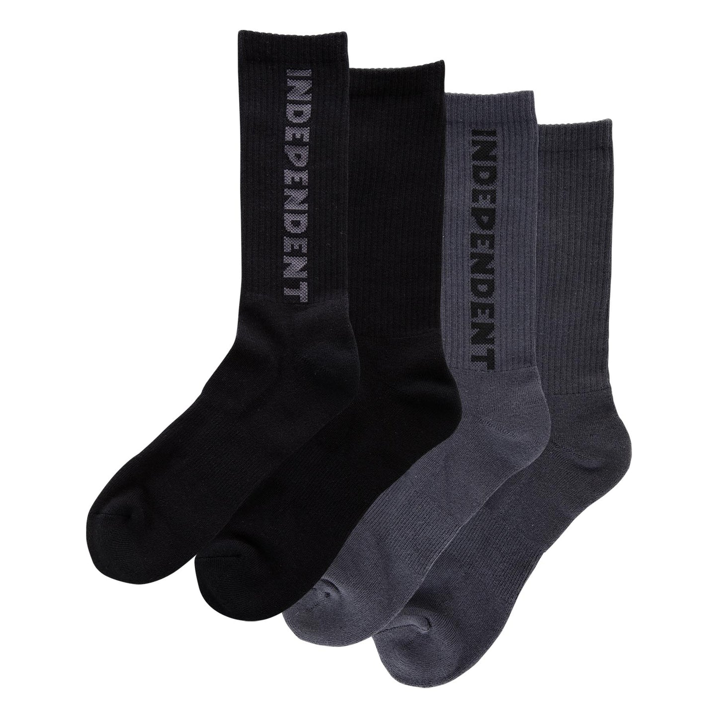 Independent | Baseline 2-Pack Classic Crew Socks - Black/Charcoal