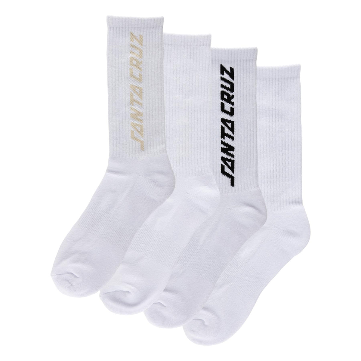 Santa Cruz | Solid Strip 2-Pack Classic Crew Socks - White