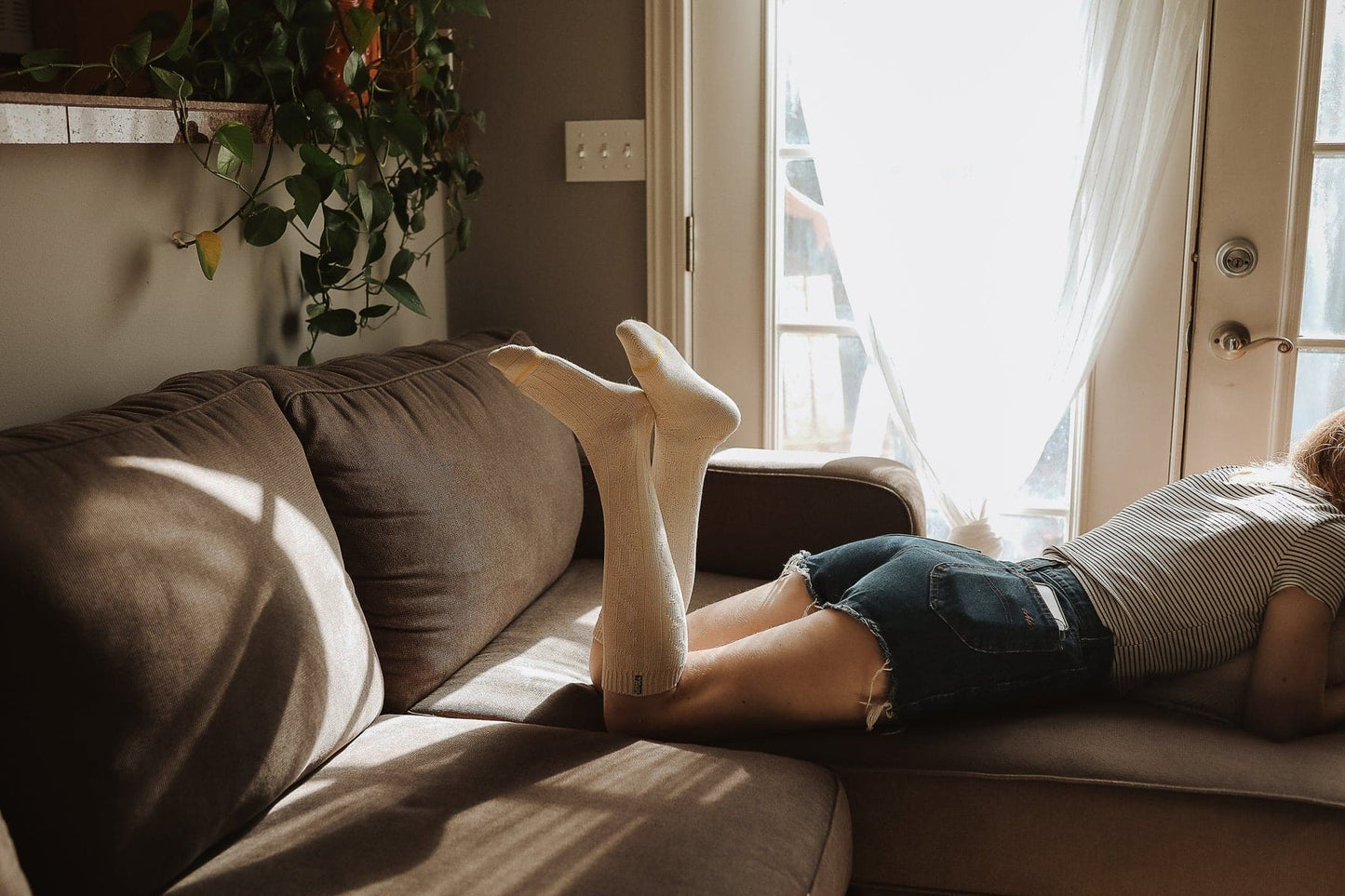 Cozy Girl Cable Knit Knee-High Sock - Oat (Womens 5.5 - 10)