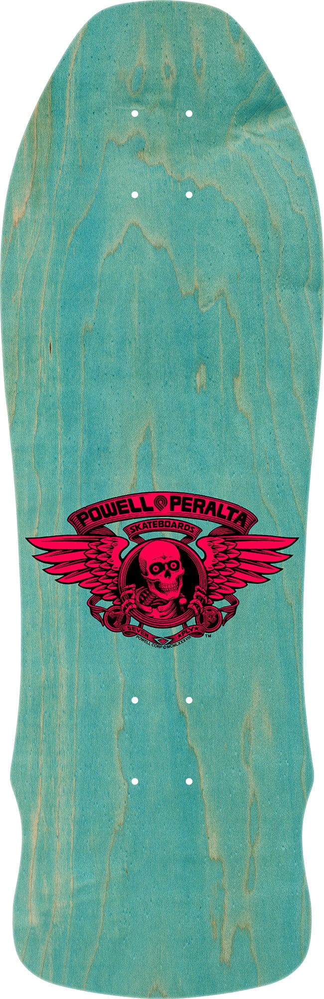 Powell Peralta | 9.75"x 30" GeeGah Ripper Reissue Skateboard Deck - Lt. Blue/Pink Stain