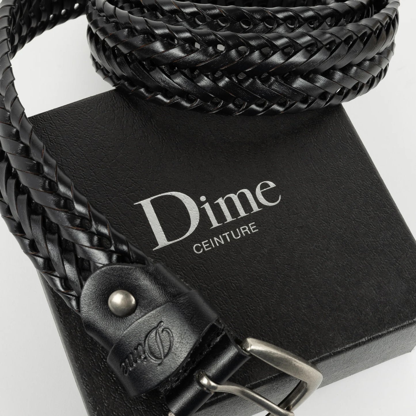 Dime | Braided Leather Belt - Black