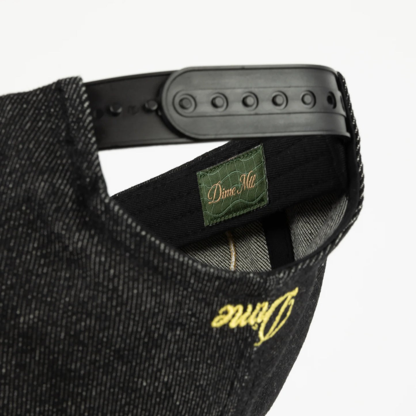 Dime | Cursive D Full Fit Cap - Black Denim