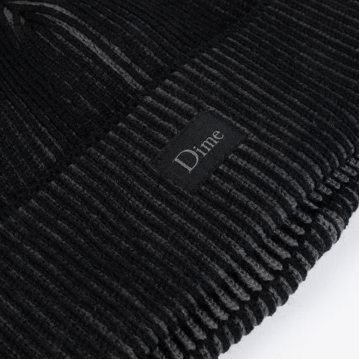 Dime | Classic Rib Beanie - Black/Charcoal