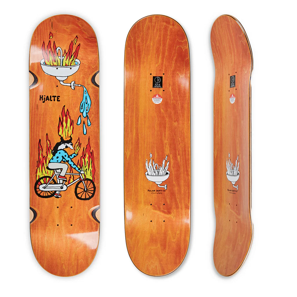 Polar | 8.25" Hjalte Halberg Fire Ride Deck - Wheel Wells/Yellow Stain