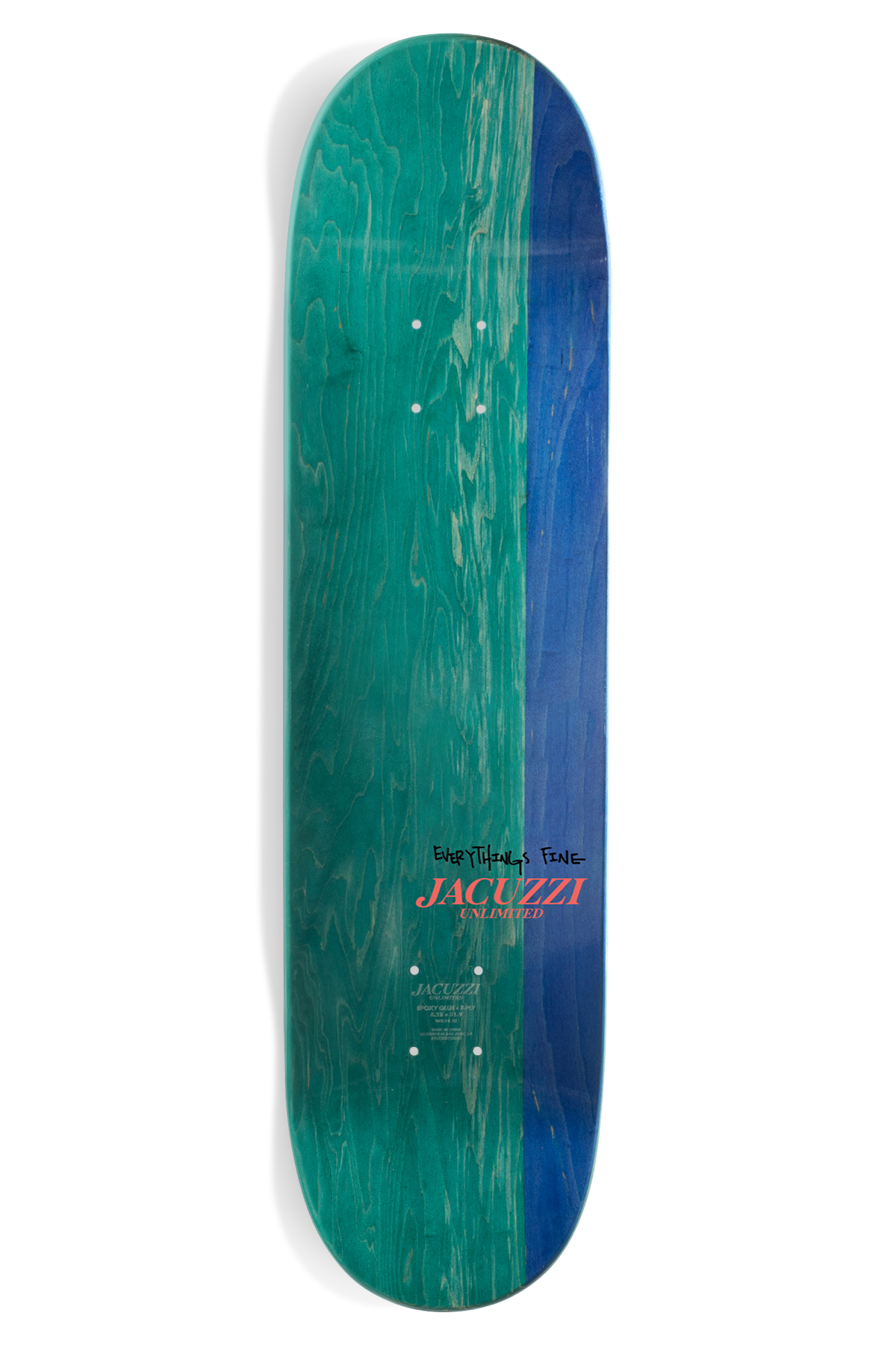 Jacuzzi Unlimited | 8.5" Chair On Fire Twin Tail EX7 Skateboard Deck