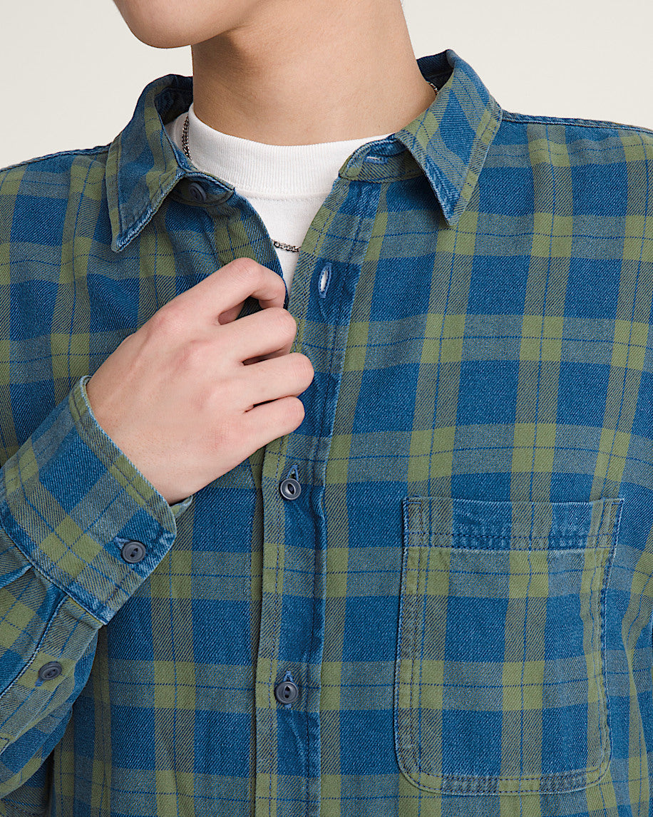 Vans | Lawson Solid Oxford Long Sleeve Button Down Shirt - Green Balsam/Vintage Indigo