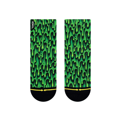 Slime Quarter Crew Socks With Art By Jimbo Phillips (Large)