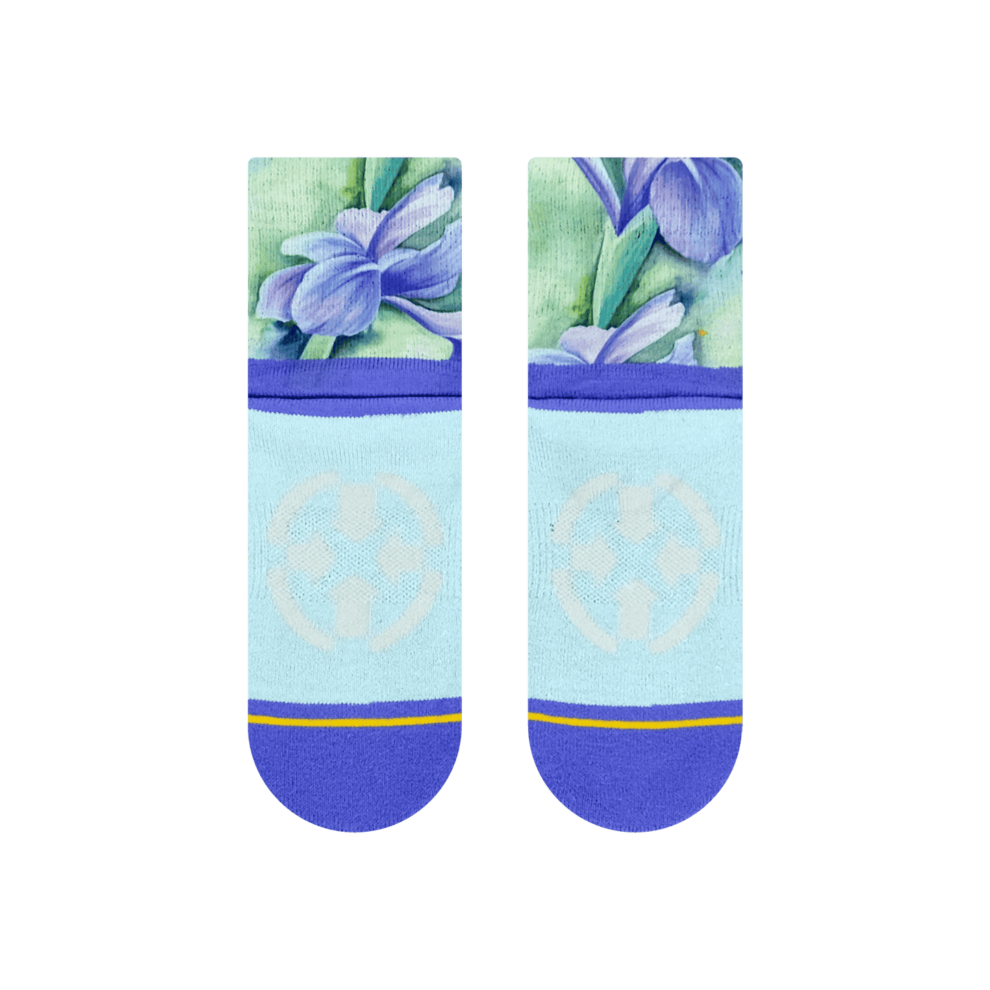 Merge 4 | Irises Women's Quarter Crew Socks With Art By Maia Negre (Womens 5.5 - 10)