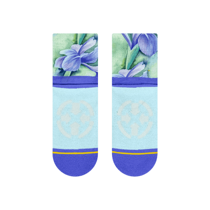 Merge 4 | Irises Women's Quarter Crew Socks With Art By Maia Negre (Womens 5.5 - 10)