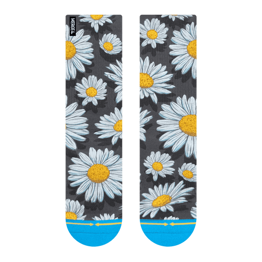 Spring Daisies Crew Socks Art By Slogan (Large)