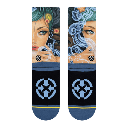 Dragon Tea Crew Socks With Art By Caia Koopman (Womens 5.5 - 10)