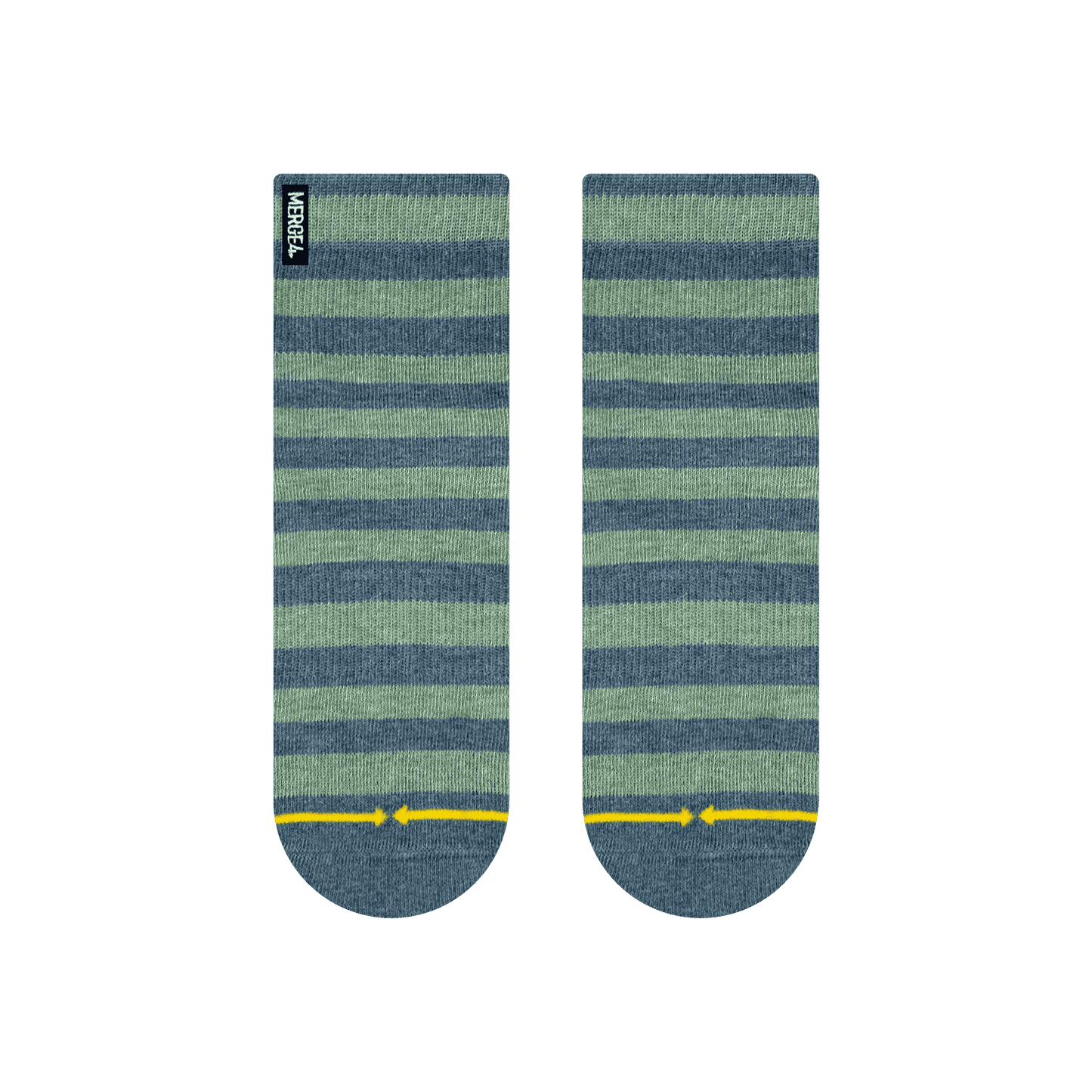 Pencil Stripe Quarter Crew Socks - Large