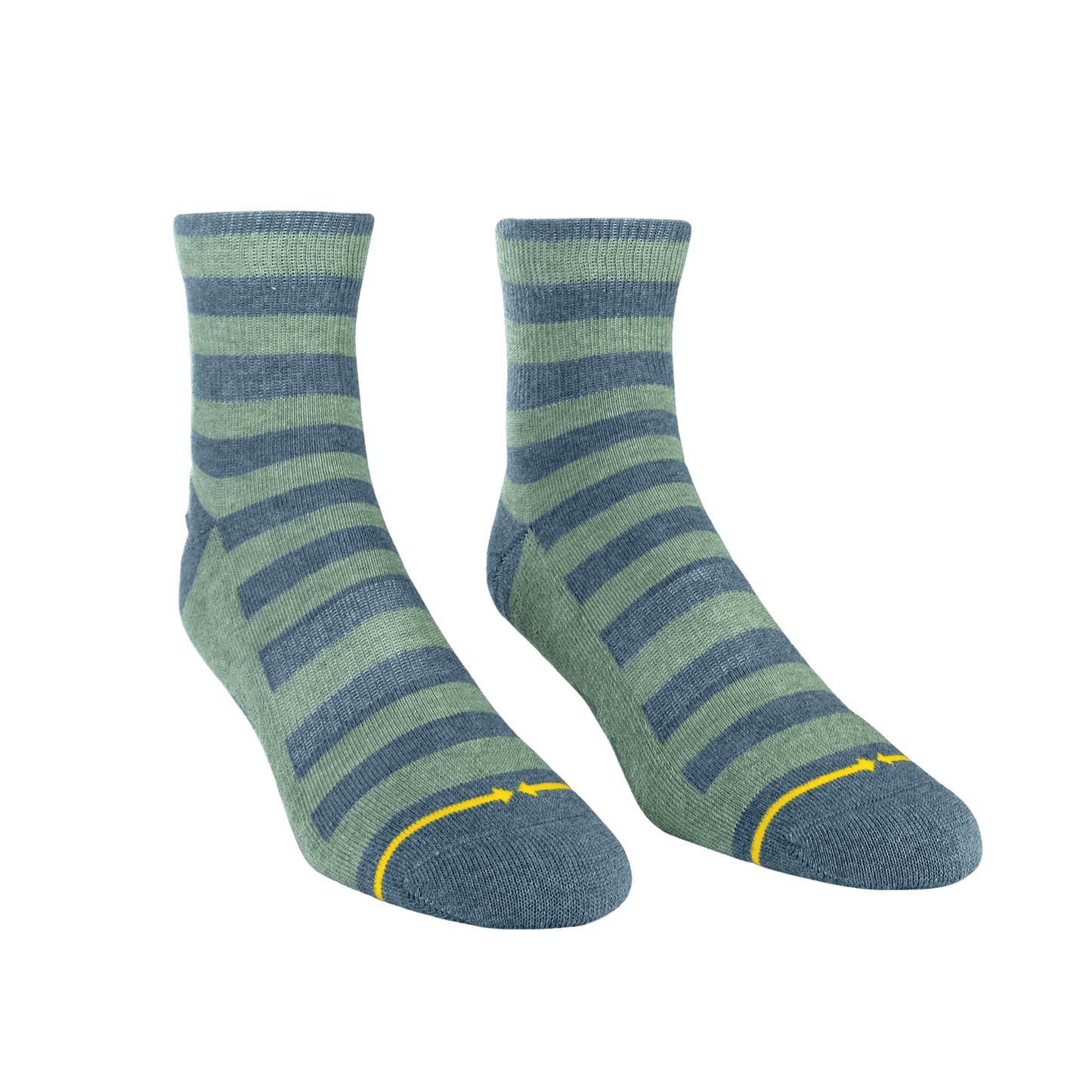Pencil Stripe Quarter Crew Socks - Medium