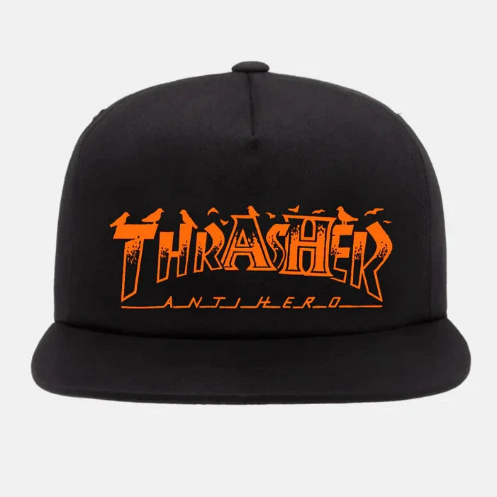 Thrasher | Anti-Hero Pigeon Mag Snapback Hat - Black