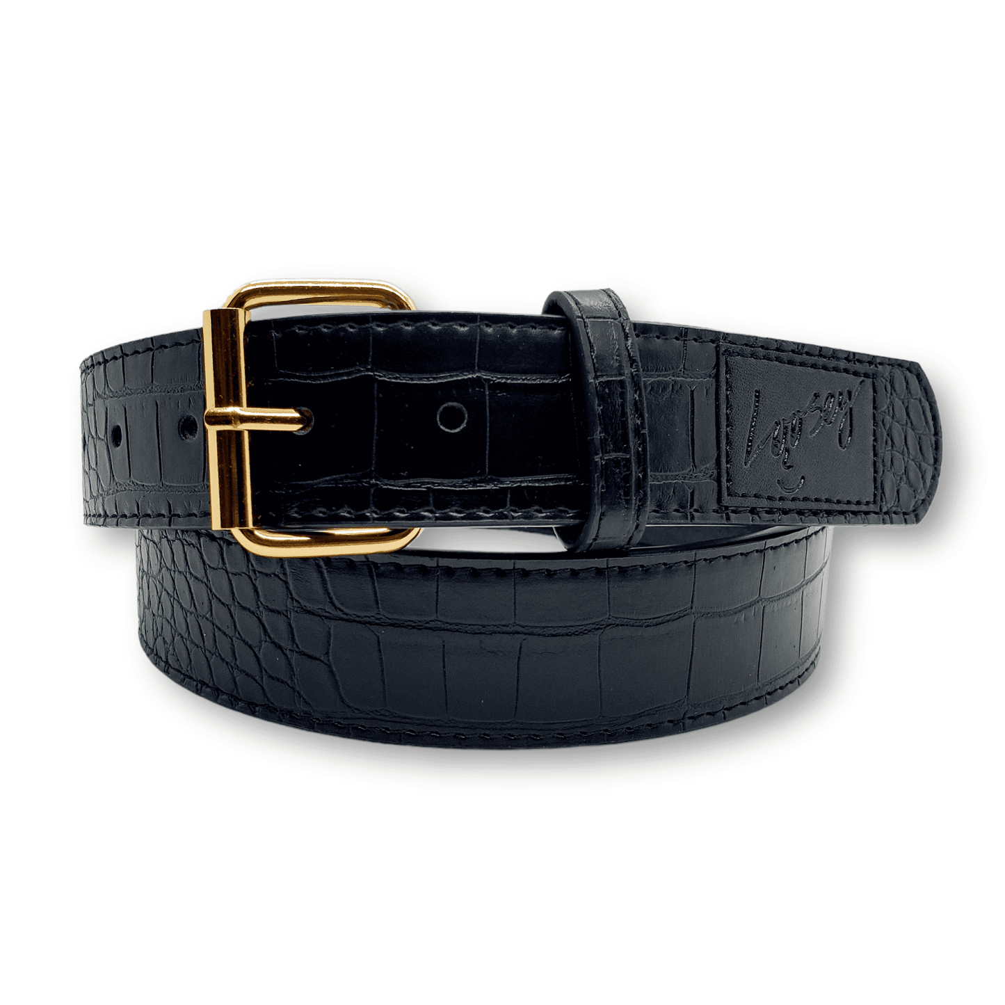 Loosey | Croc Skin Belt - Black