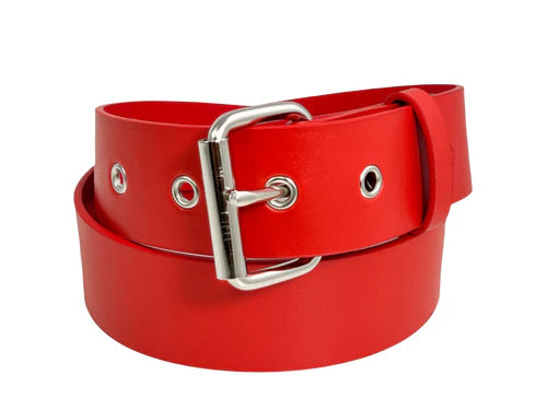 Funk Plus | 1 3/4" Plain Vegan Leather Belt - Matte Red