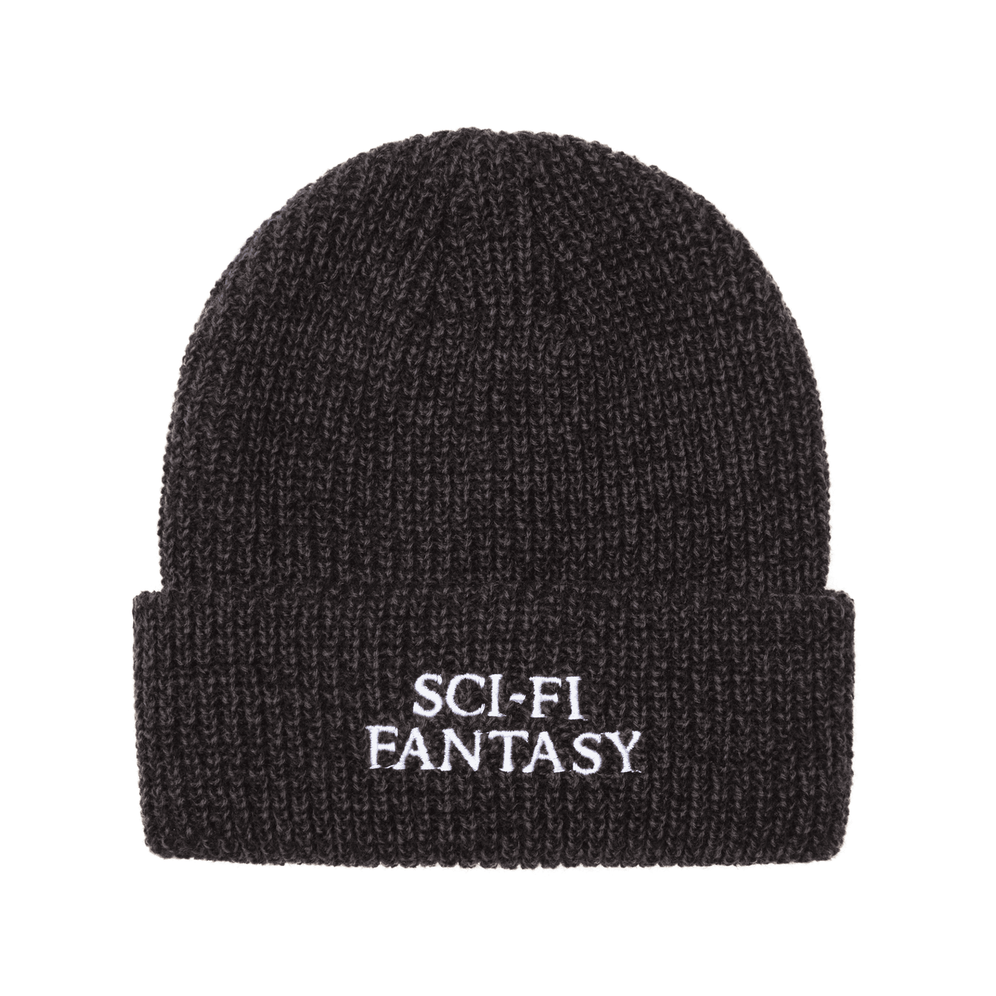 Sci-Fi Fantasy | Mixed Yarn Logo Beanie - Black/Grey