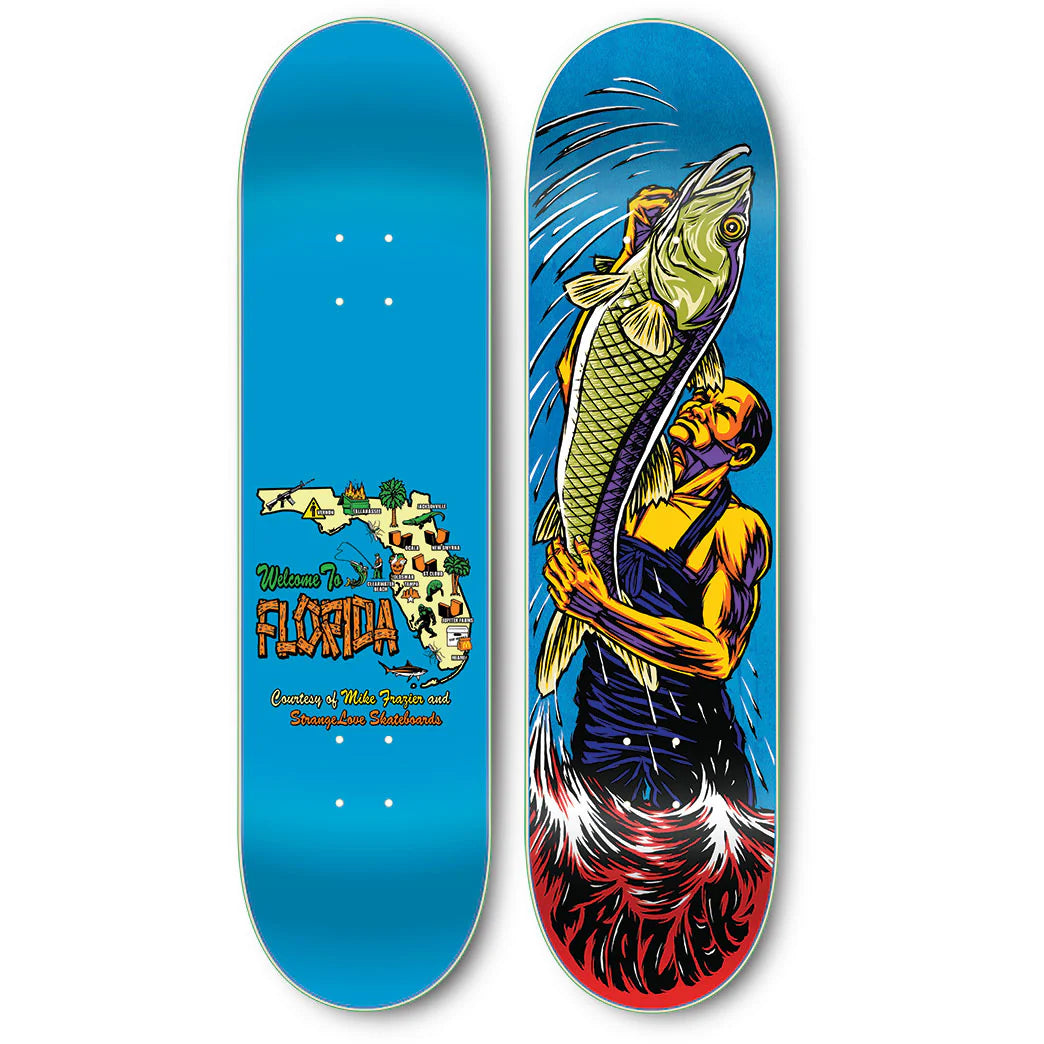 Strangelove | 8.25" Mike Frazier Fish Deck - Green Wood/Screen Printed