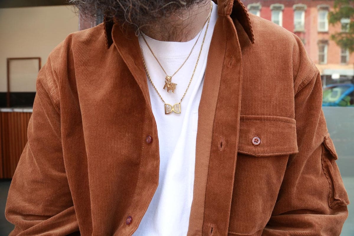 Theories | Winston Button Up Corduroy Shirt - Rum