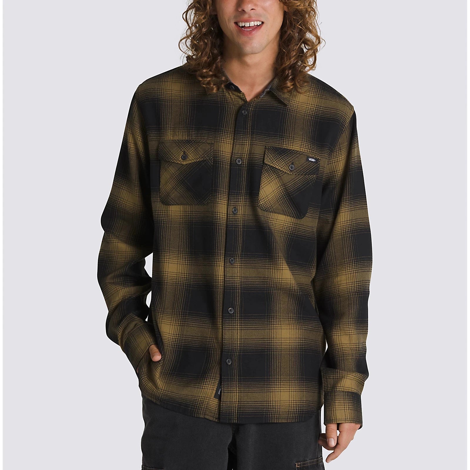 Vans Monterey III Button Up Flannel Shirt Black/Gothic Olive