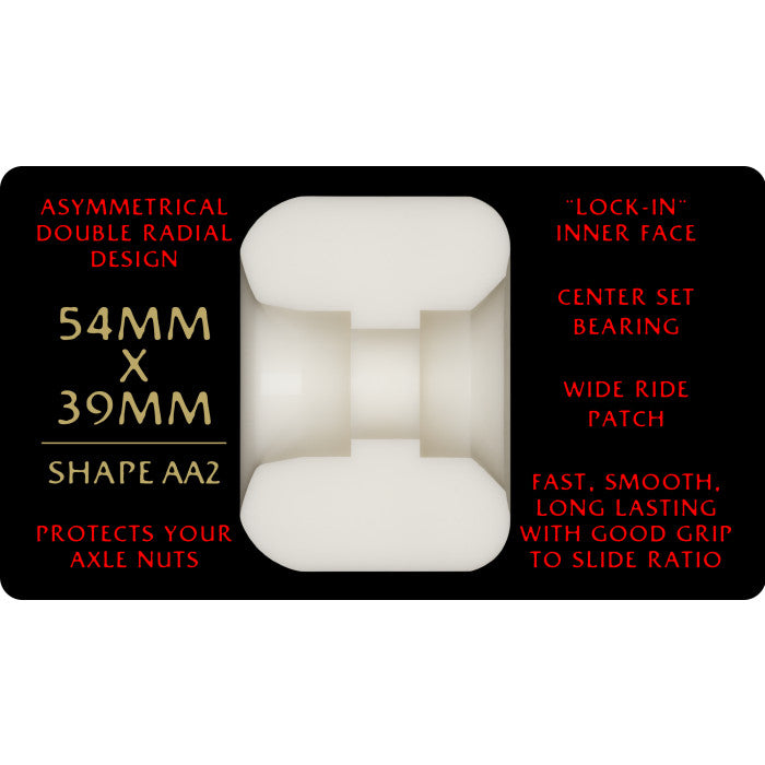 Powell Peralta | 54mm/93a 39mm Wide Nano Rats Dragon Formula AA2 Wheels - White/Red