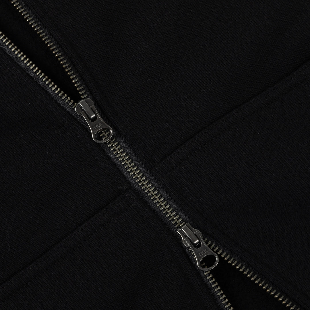 Dime | Classic Veins Zip Heavyweight Hoodie - Black
