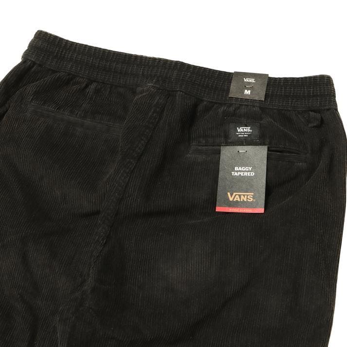 Vans | Range Baggy Tapered Elastic Waistband Pant - Acid Wash Corduroy - Black