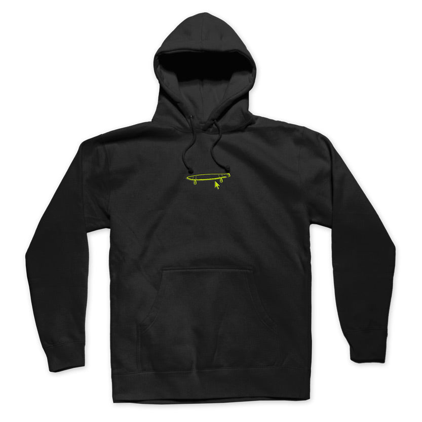 Crailtap | Neon Embroidered Logo Hoodie - Black
