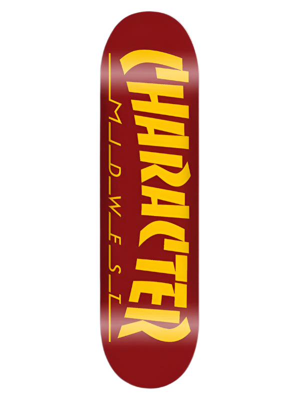 Character | 8.38" Crash & Thrash Deck - Ox Blood/Yellow