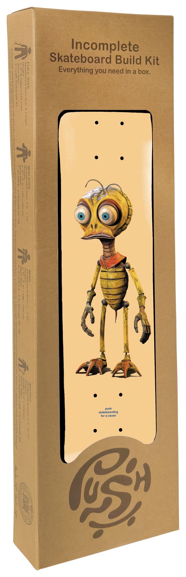 Push | 8.0" Bee Zombie "Incomplete" Skateboard - Peach