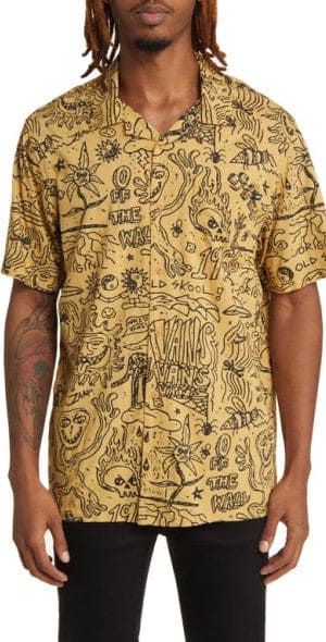 Vans | Elden Short Sleeve Woven Button Down Shirt - Antelope/Black