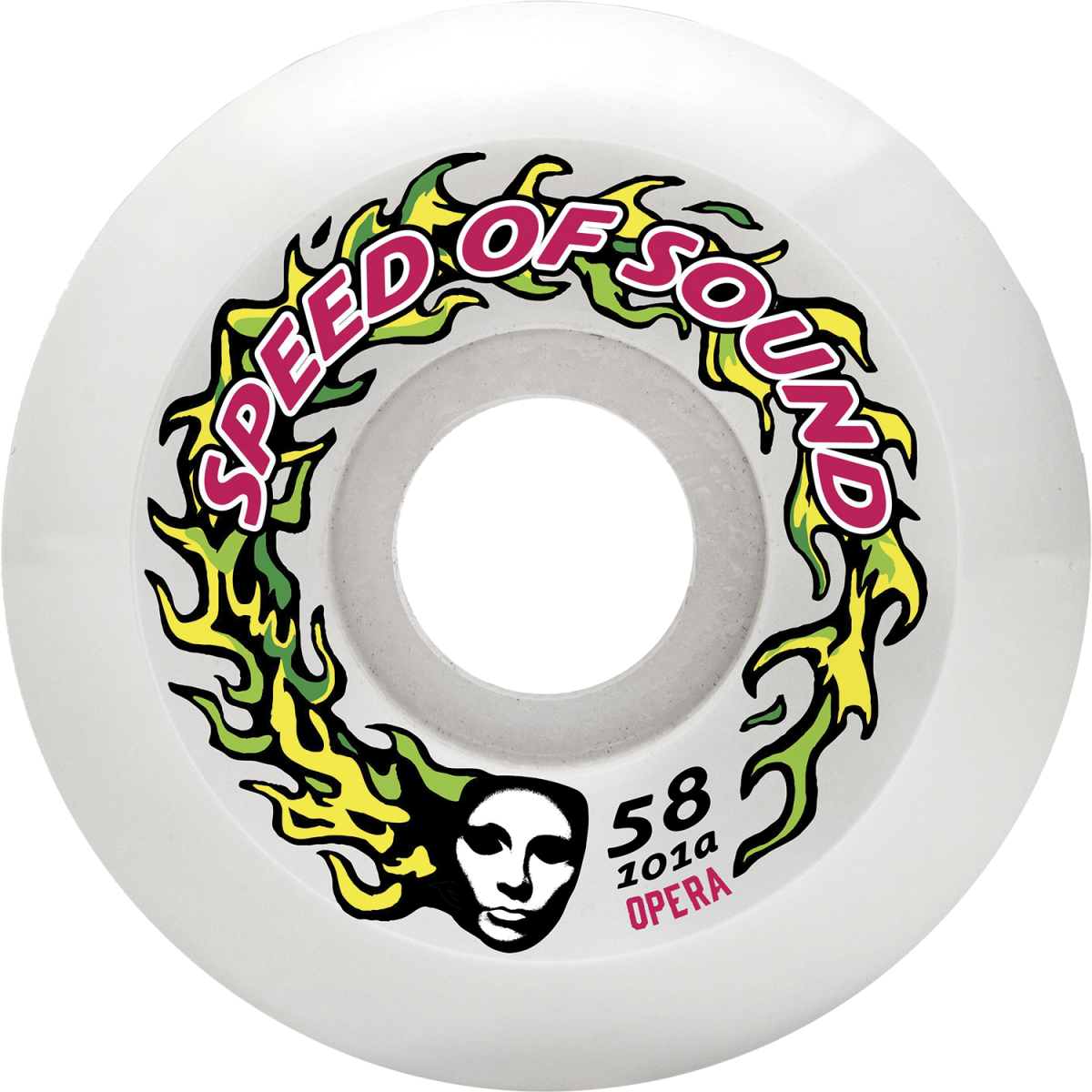 Opera | 58mm/99a Speed of Sound Fire Mask Hardline Conical Wheels - White