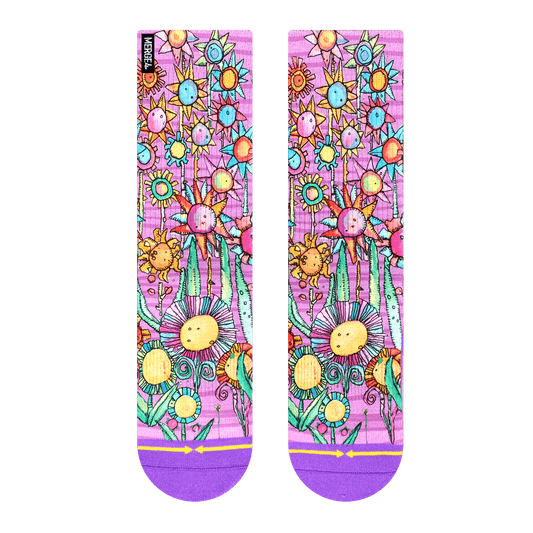 Bad Otis Link Floral Crew Socks (Womens 5.5 - 10)