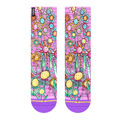 Bad Otis Link Floral Crew Socks (Womens 5.5 - 10)