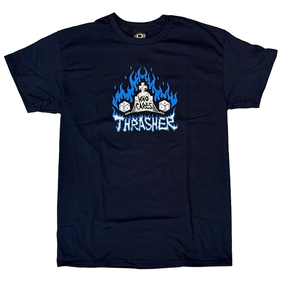 Thrasher | Who Cares? by Neckface Tee - Navy