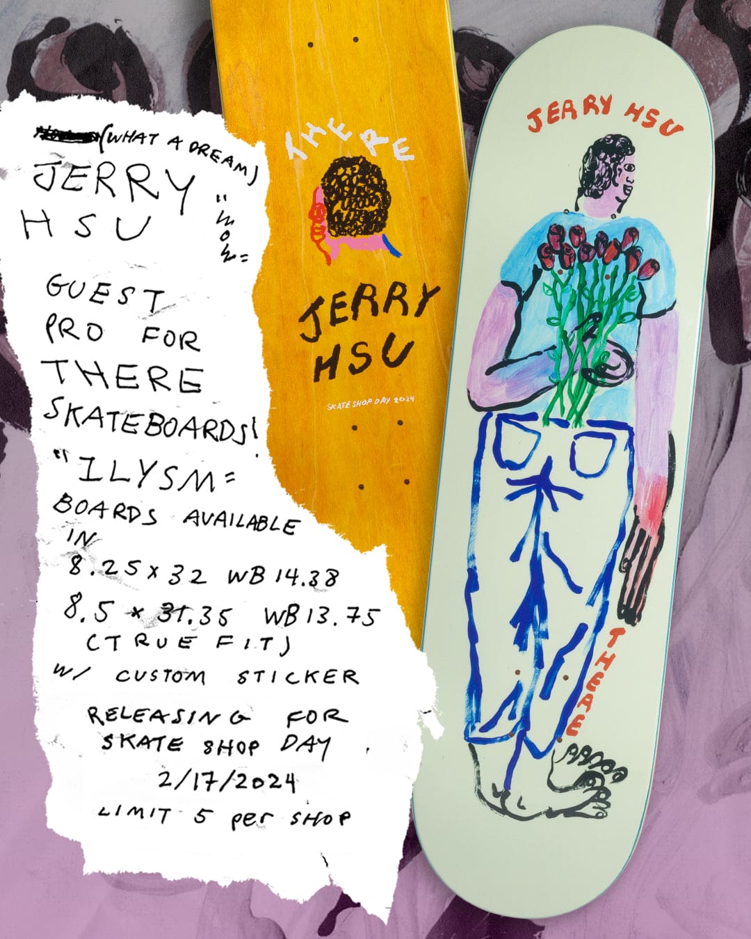 THERE | 8.25" Jerry Hsu Guest Deck - Skateshop Day Exclusive