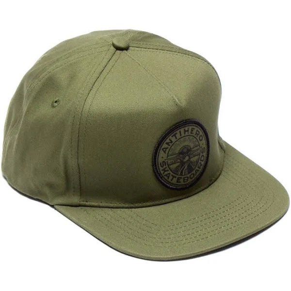Anti-Hero | Stay Ready Round Patch Snapback Hat - Olive