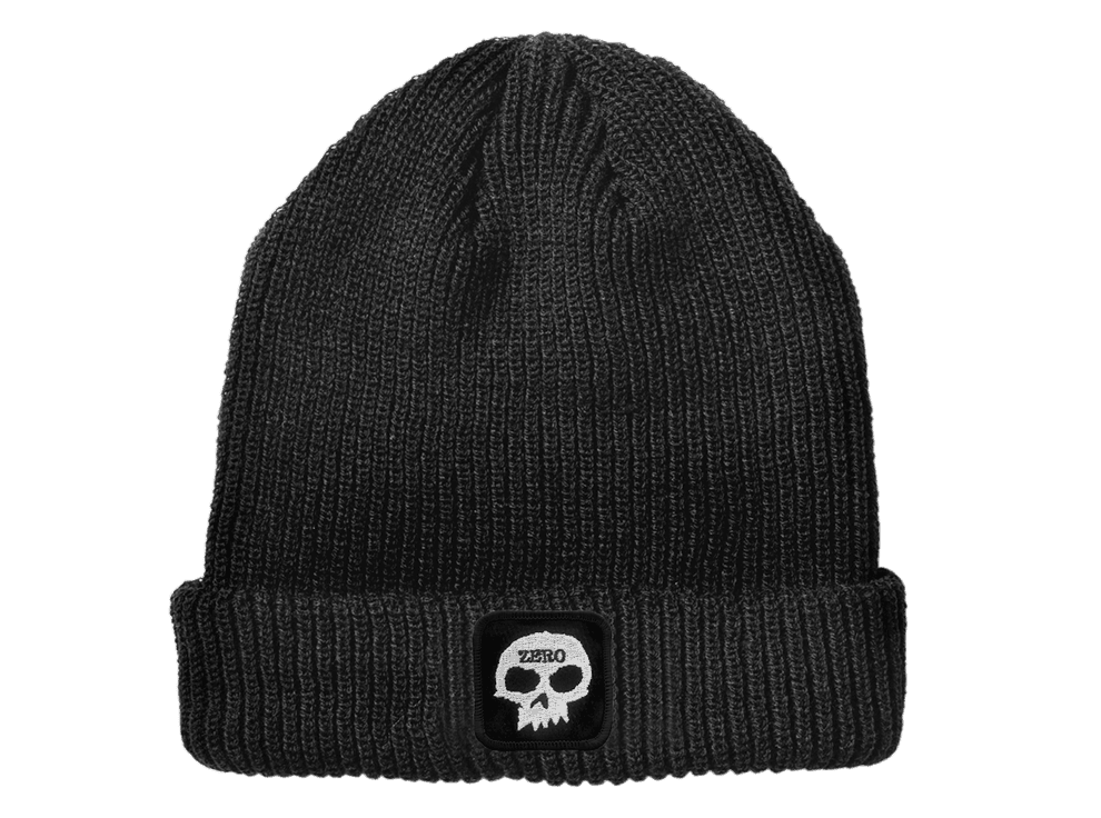 Zero | Single Skull Patch Beanie - Black