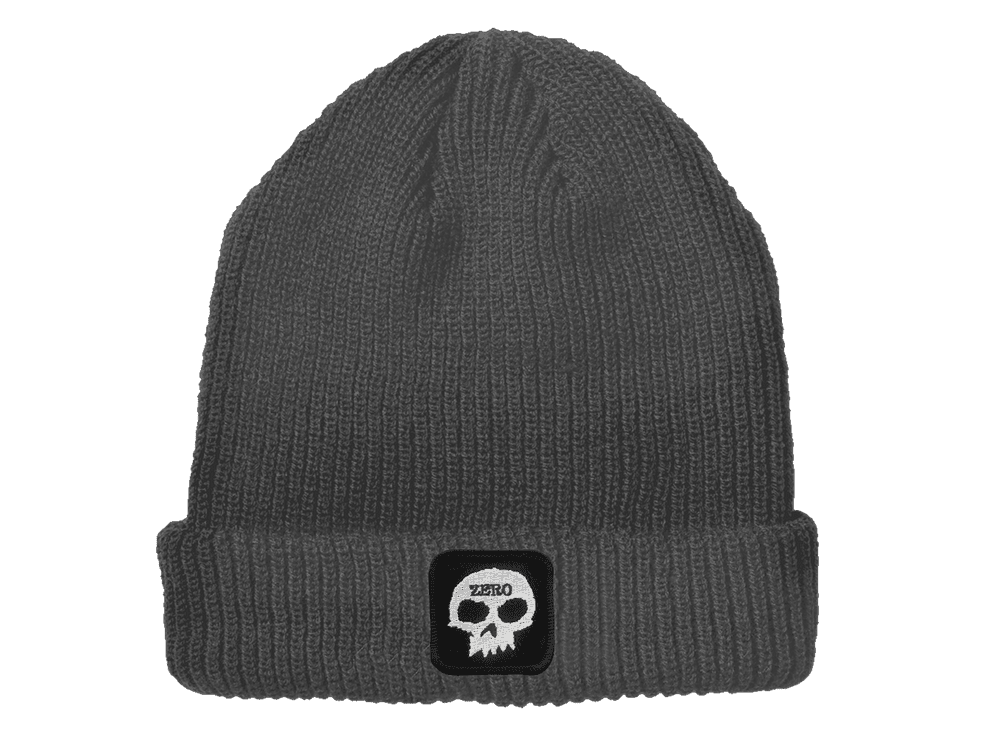 Zero | Single Skull Patch Beanie - Charcoal