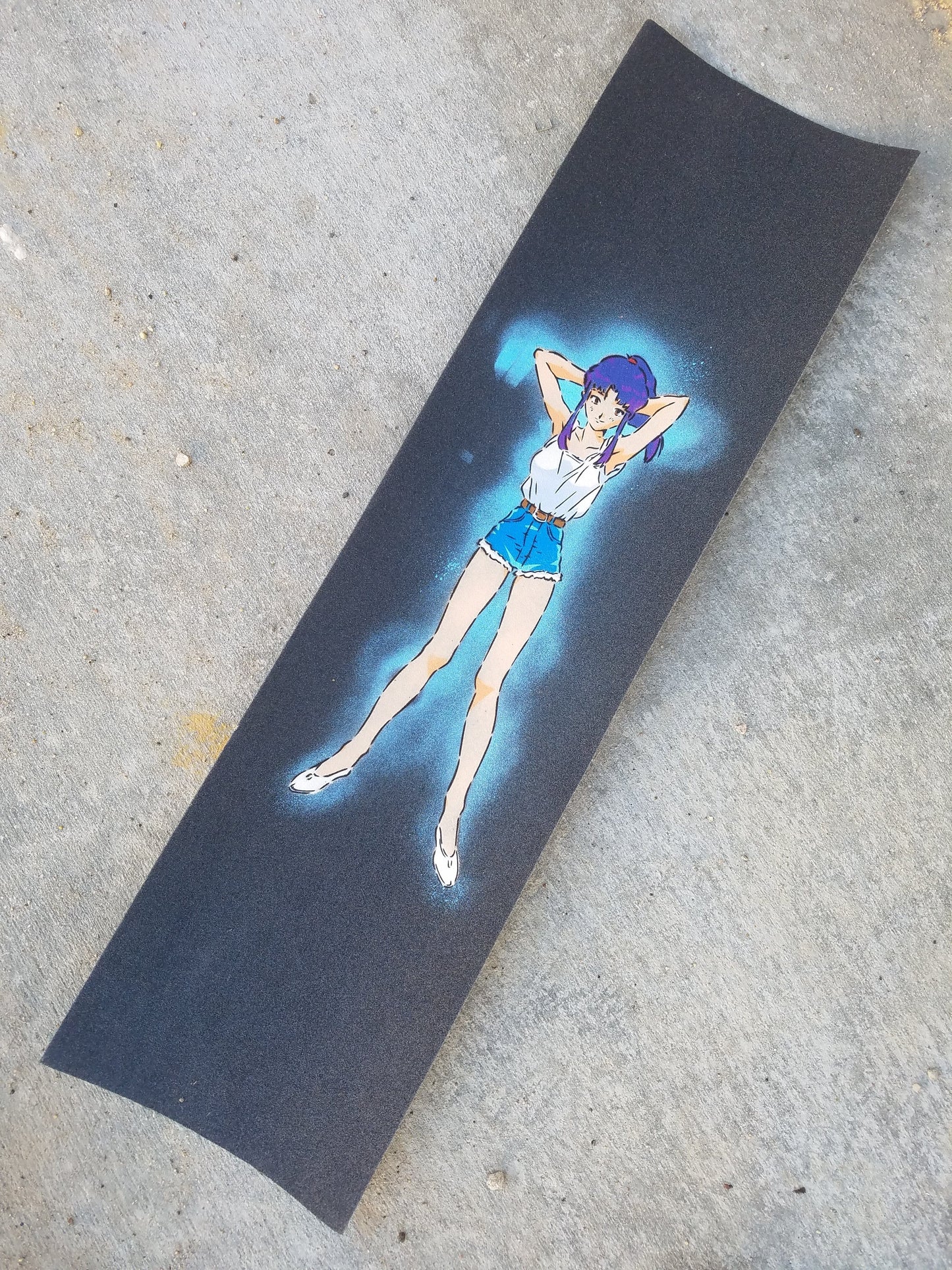 Stenciled Grip - Misato Blue (Evangelion)