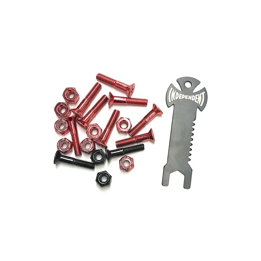 Independent | 1" Red/Black 10 Pack Hardware With Keychain Tool