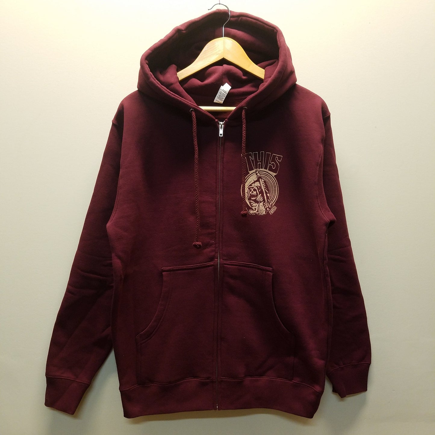 THIS | Reaper Chest Logo Zip-Up - Maroon - THIS Skateshop - Fargo, North Dakota