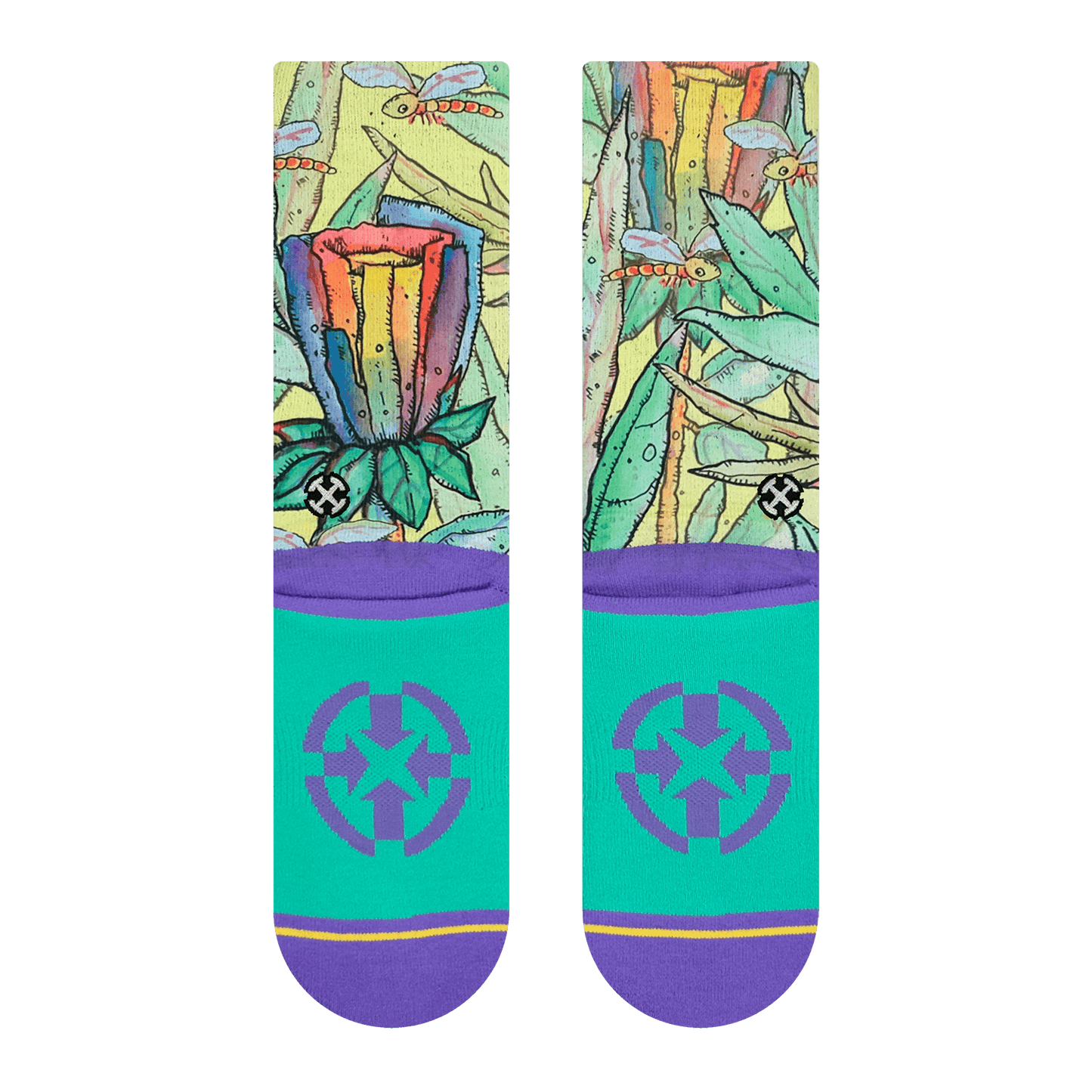 MERGE4 | Bad Otis Link Rainbow Flowers Socks (Large)