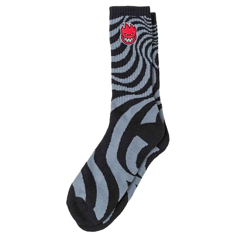 Spitfire | Big Head Fill Swirl Socks - Black/Grey