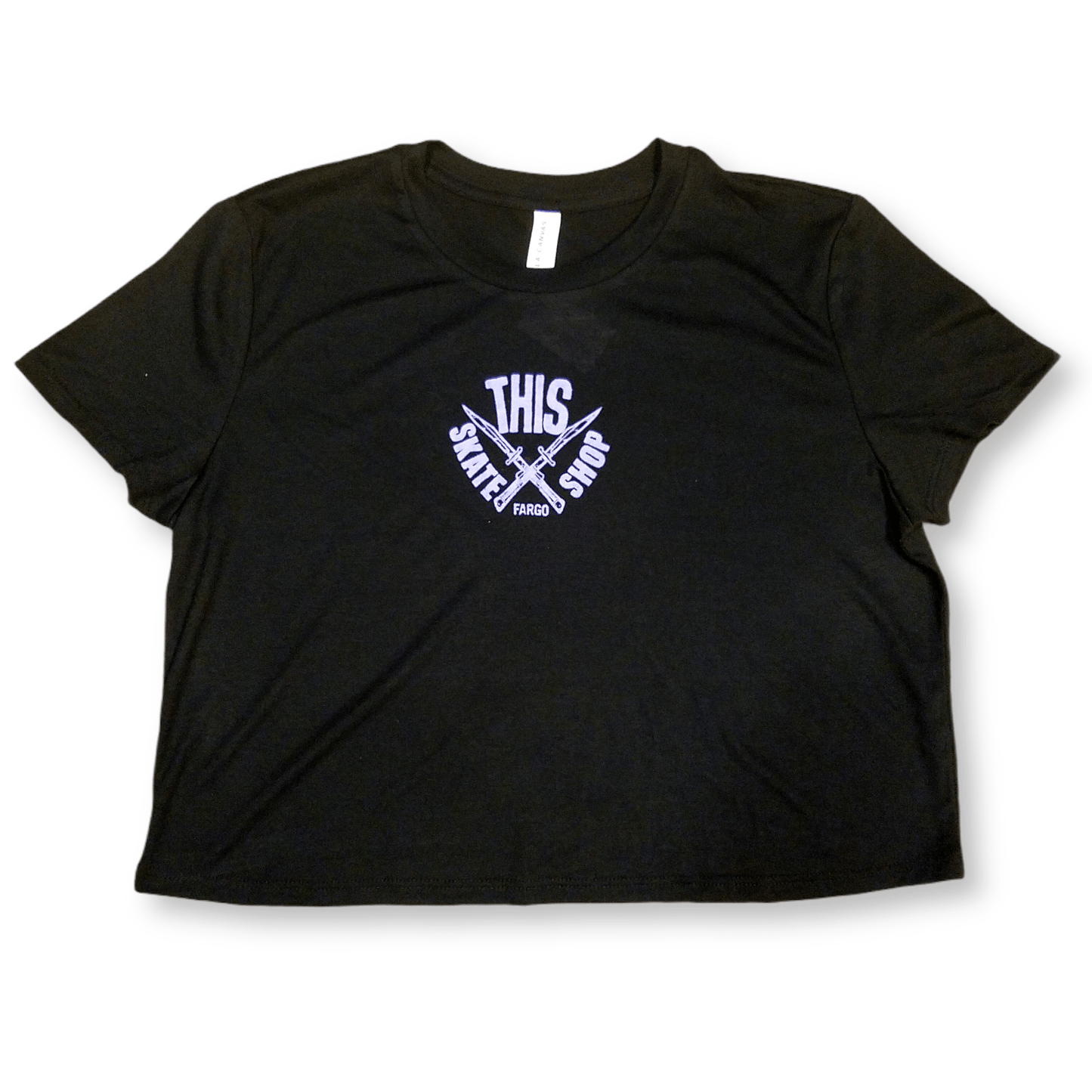 THIS Skateshop | Ladies Dagger Crop - Black/Lavender Ink