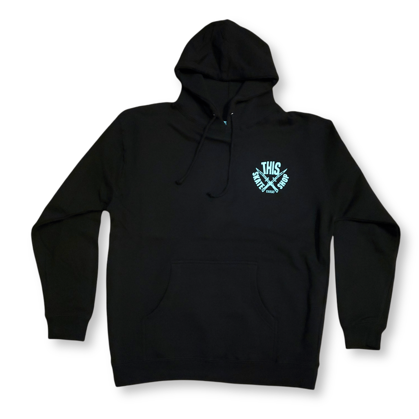 THIS Skateshop | Heavyweight Pullover Sweatshirt - Daggers - Black/Mint Ink